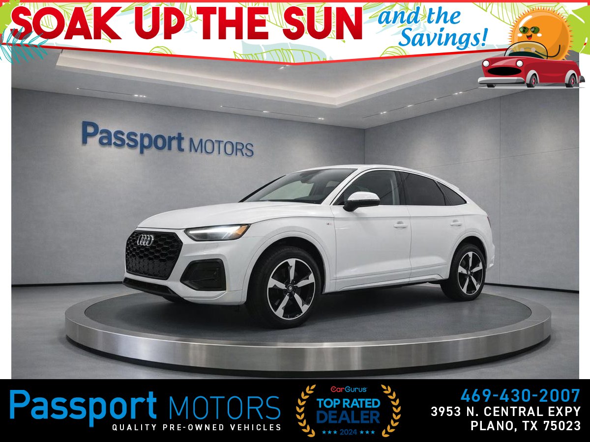 White 2023 Audi Q5 Sportback quattro Premium Plus S Line 45 TFSI AWD Sedan All-Wheel Drive 7-Speed Dual Clutch
