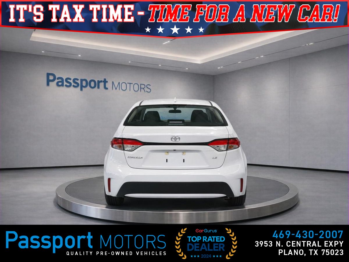 White 2023 Toyota Corolla LE FWD Sedan Front-Wheel Drive Continuously Variable Transmission