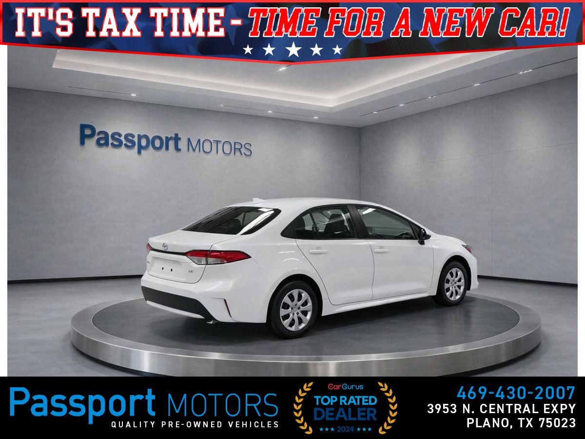 White 2023 Toyota Corolla LE FWD Sedan Front-Wheel Drive Continuously Variable Transmission