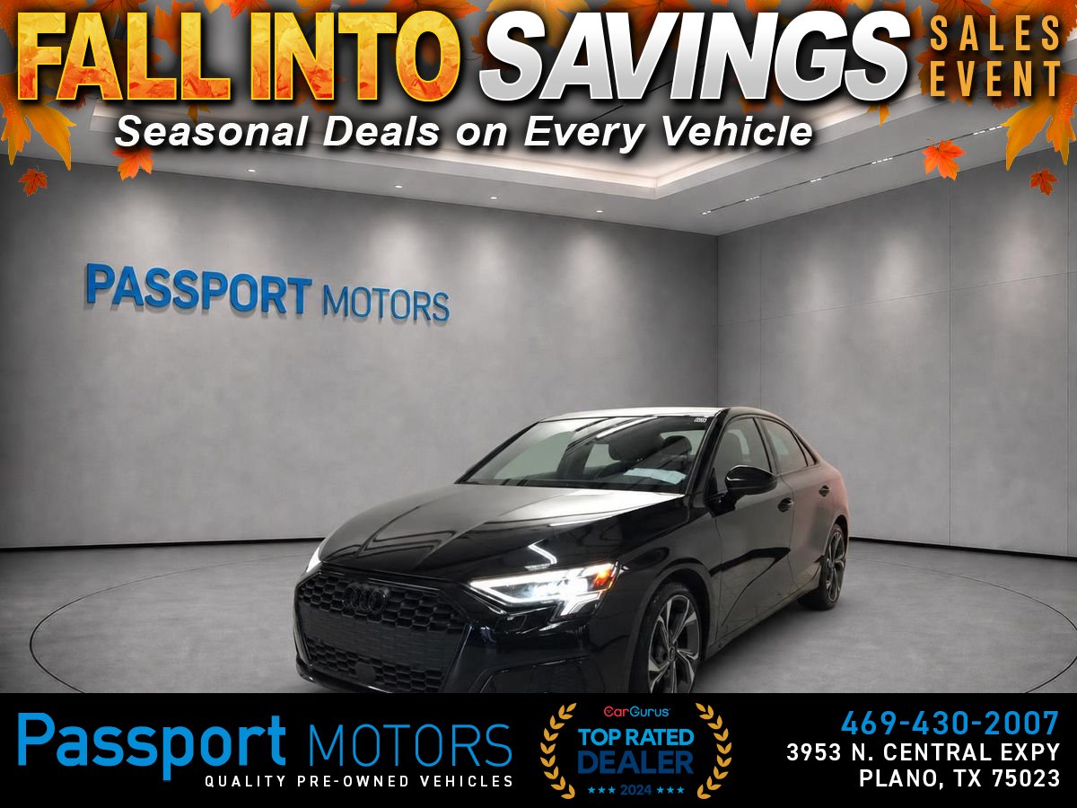 Black 2023 Audi A3 Sedan Front-Wheel Drive 7-Speed Dual Clutch